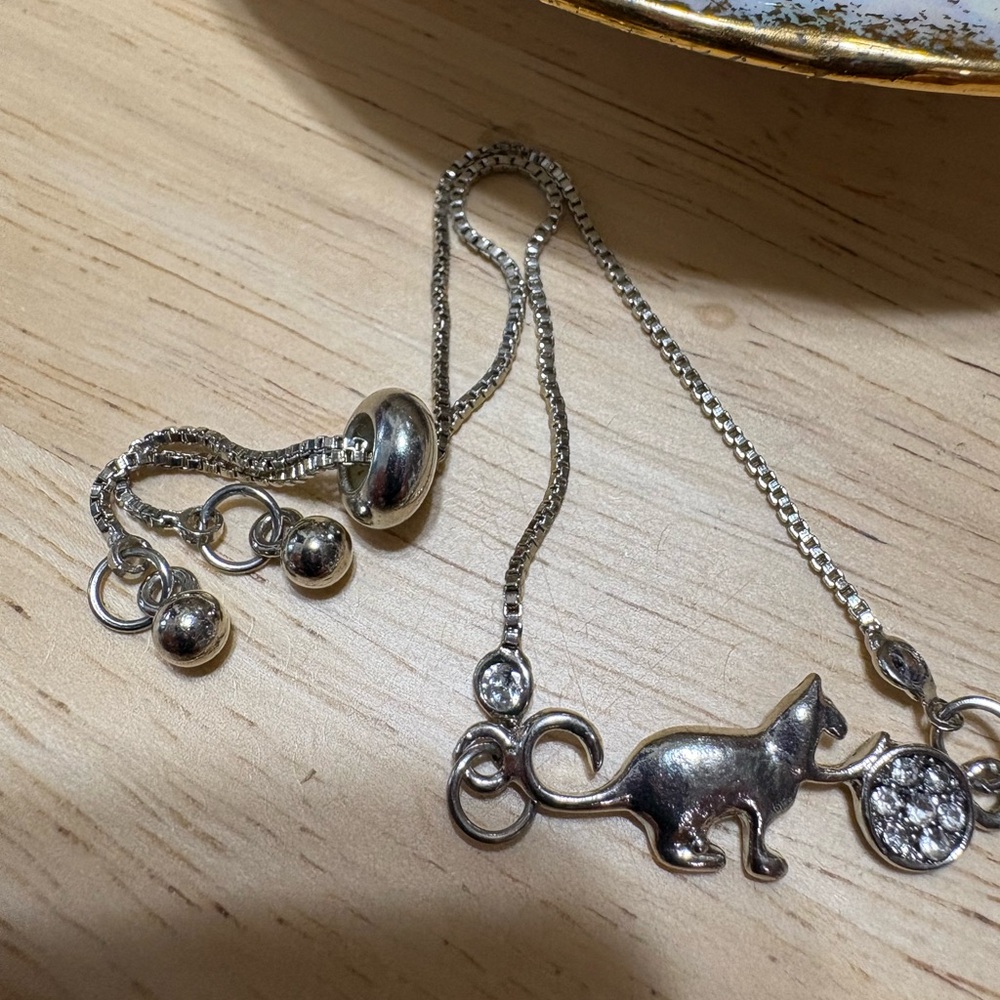 Silver Cat Toggle Bracelet